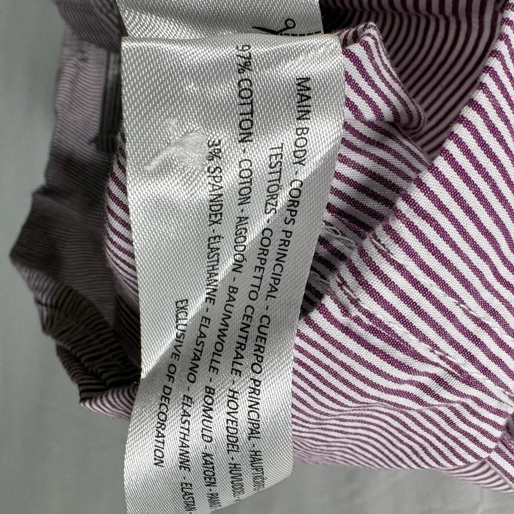 Ariat ReAL Button Down Shirt Womens 1X Purple Striped Logo Sleeve Western - Picture 7 of 12